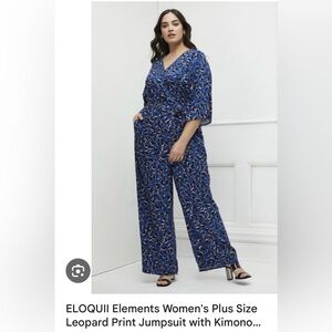 Eloquii Elements leopard print jumpsuit - size 24